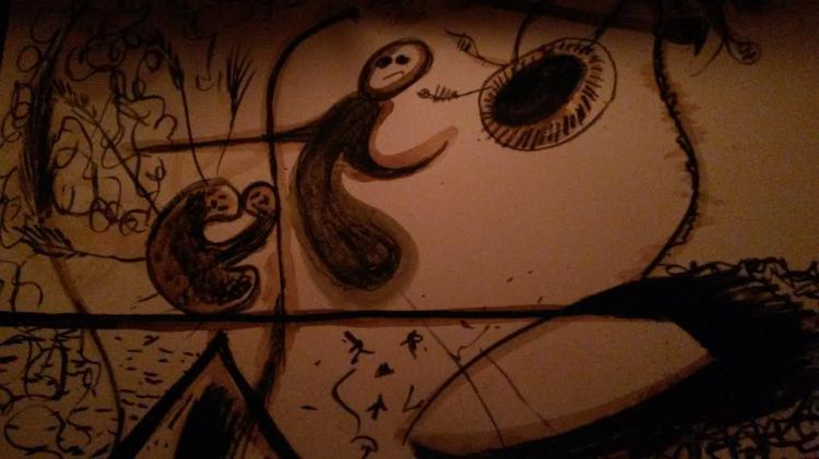 Gleichnisse des Gehirns, Watercolor and charcoal on paper, December 2014, Berlin